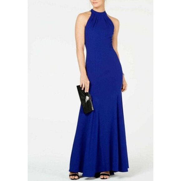 Xscape Dress Blue 10 Long Wedding Cruise Formal Party Mermaid NEW NWT - Picture 1 of 13